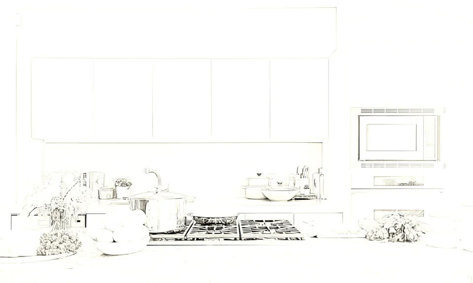 Design sketch of the same space before construction
